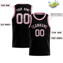 Black Sequined Trim Athletic Basketball Jersey 2