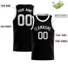 Black Sequined Trim Athletic Basketball Jersey 2