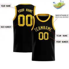 Black Sequined Trim Athletic Basketball Jersey 2