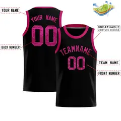 Black Sequined Trim Athletic Basketball Jersey 2