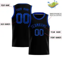 Black Sequined Trim Athletic Basketball Jersey 2
