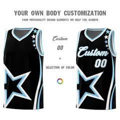 Black Shoulder Stars Graffiti Pattern Basketball Jersey Sets 3