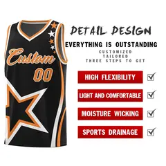 Black Shoulder Stars Graffiti Pattern Basketball Jersey Sets 2