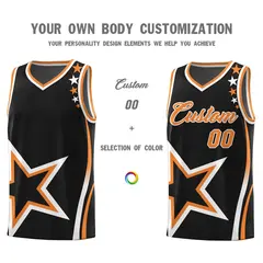 Black Shoulder Stars Graffiti Pattern Basketball Jersey Sets 3