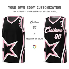 Black Shoulder Stars Graffiti Pattern Basketball Jersey Sets 3
