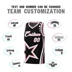 Black Shoulder Stars Graffiti Pattern Basketball Jersey Sets 4