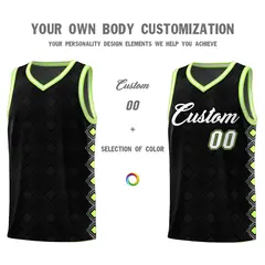 Black Side Blocks Sports Uniform Basketball Jersey 3