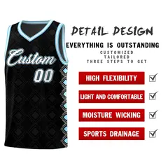 Black Side Blocks Sports Uniform Basketball Jersey 2