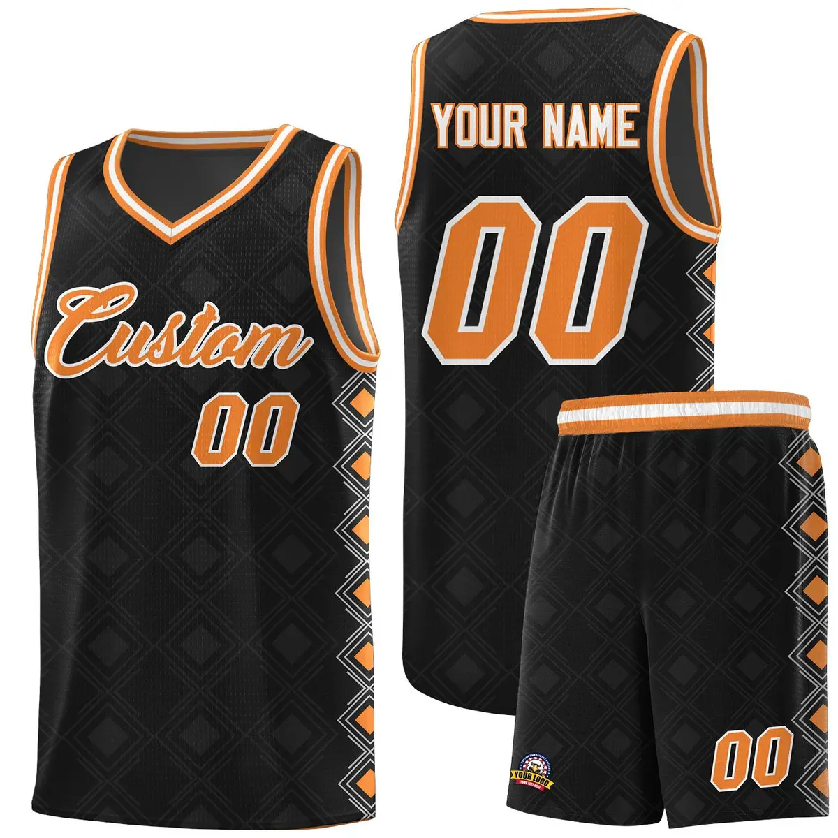 Black Side Blocks Sports Uniform Basketball Jersey