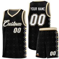 Black Side Blocks Sports Uniform Basketball Jersey 1