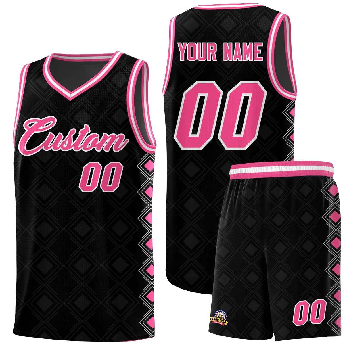 Black Side Blocks Sports Uniform Basketball Jersey