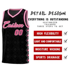 Black Side Blocks Sports Uniform Basketball Jersey 2