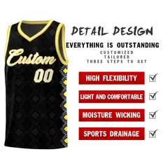 Black Side Blocks Sports Uniform Basketball Jersey 2