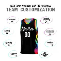 Black Side Flame Fashion Sports Basketball Jersey 4