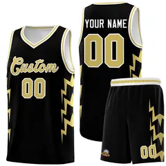 Black Side Lightning Graffiti Basketball Uniform Jersey