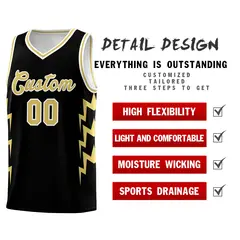 Black Side Lightning Graffiti Basketball Uniform Jersey 2