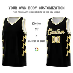 Black Side Lightning Graffiti Basketball Uniform Jersey 3