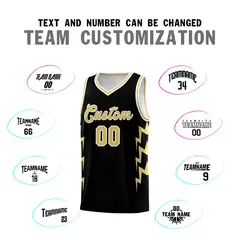 Black Side Lightning Graffiti Basketball Uniform Jersey 4