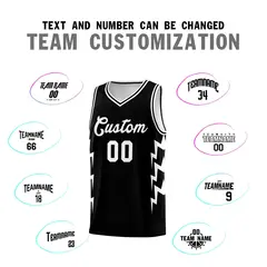 Black Side Lightning Graffiti Basketball Uniform Jersey 4
