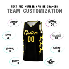 Black Side Lightning Graffiti Basketball Uniform Jersey 4