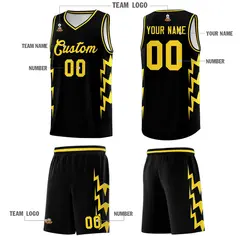 Black Side Lightning Graffiti Basketball Uniform Jersey 5