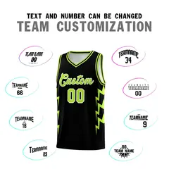 Black Side Lightning Graffiti Basketball Uniform Jersey 4