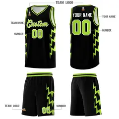 Black Side Lightning Graffiti Basketball Uniform Jersey 5