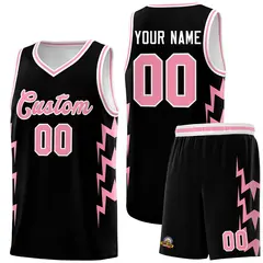 Black Side Lightning Graffiti Basketball Uniform Jersey 1
