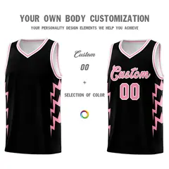 Black Side Lightning Graffiti Basketball Uniform Jersey 3