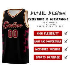 Black Side Lightning Graffiti Basketball Uniform Jersey 2