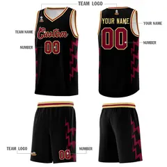 Black Side Lightning Graffiti Basketball Uniform Jersey 5