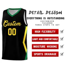 Black Side Rhombus Graffiti Basketball Jersey Set 2