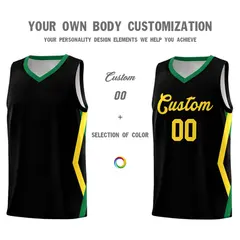 Black Side Rhombus Graffiti Basketball Jersey Set 3