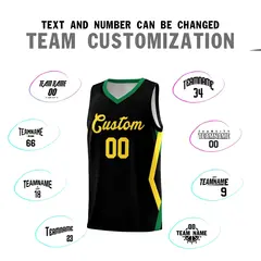 Black Side Rhombus Graffiti Basketball Jersey Set 4