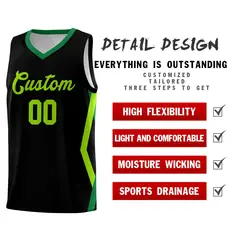 Black Side Rhombus Graffiti Basketball Jersey Set 2