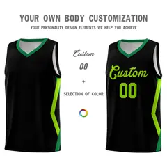 Black Side Rhombus Graffiti Basketball Jersey Set 3