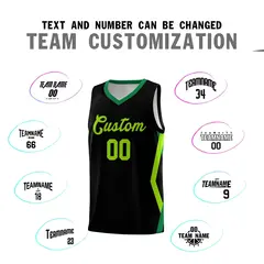 Black Side Rhombus Graffiti Basketball Jersey Set 4