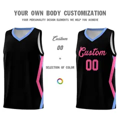 Black Side Rhombus Graffiti Basketball Jersey Set 3