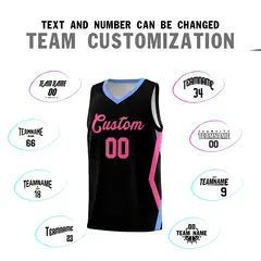 Black Side Rhombus Graffiti Basketball Jersey Set 4