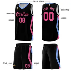 Black Side Rhombus Graffiti Basketball Jersey Set 5