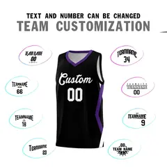 Black Side Rhombus Graffiti Basketball Jersey Set 4