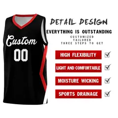Black Side Rhombus Graffiti Basketball Jersey Set 2