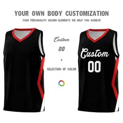 Black Side Rhombus Graffiti Basketball Jersey Set 3