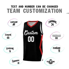 Black Side Rhombus Graffiti Basketball Jersey Set 4