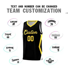 Black Side Rhombus Graffiti Basketball Jersey Set 4