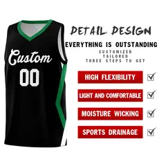 Black Side Rhombus Graffiti Basketball Jersey Set 2