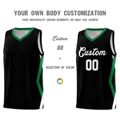 Black Side Rhombus Graffiti Basketball Jersey Set 3