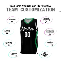 Black Side Rhombus Graffiti Basketball Jersey Set 4