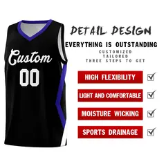 Black Side Rhombus Graffiti Basketball Jersey Set 2