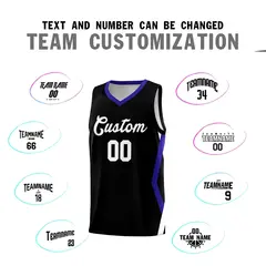 Black Side Rhombus Graffiti Basketball Jersey Set 4